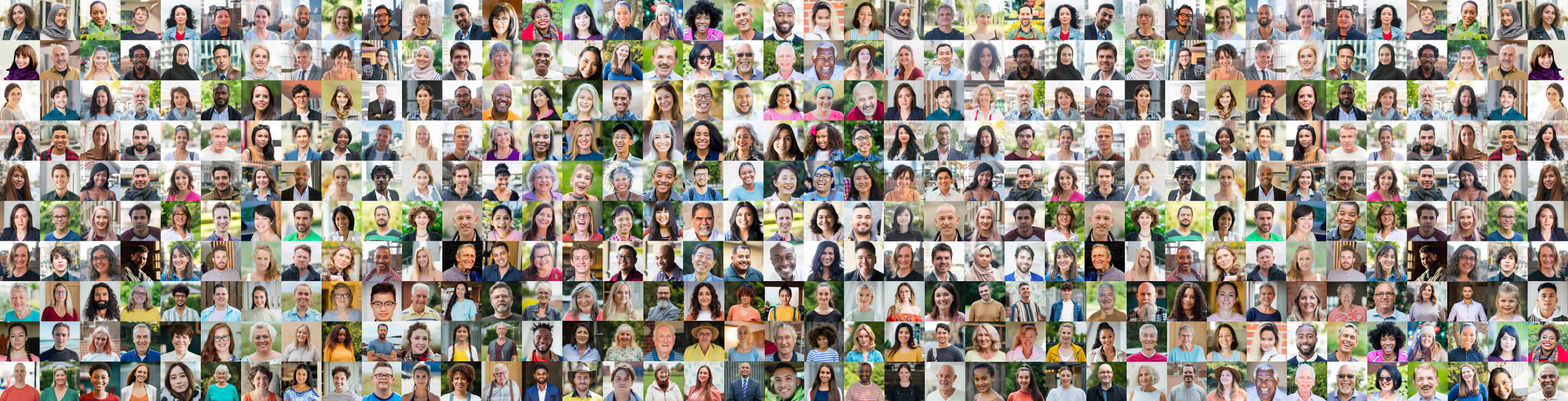 large grid of faces from happy clients